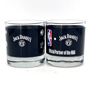 Jack Daniels Old 7 NBA Basketball Official Partner Collectible Whiskey Glass Set